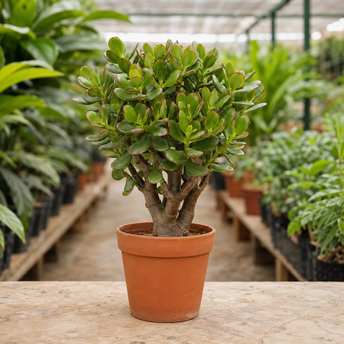 Jade Plant healthy nursery plant photographed at a professional Lahore nursery
