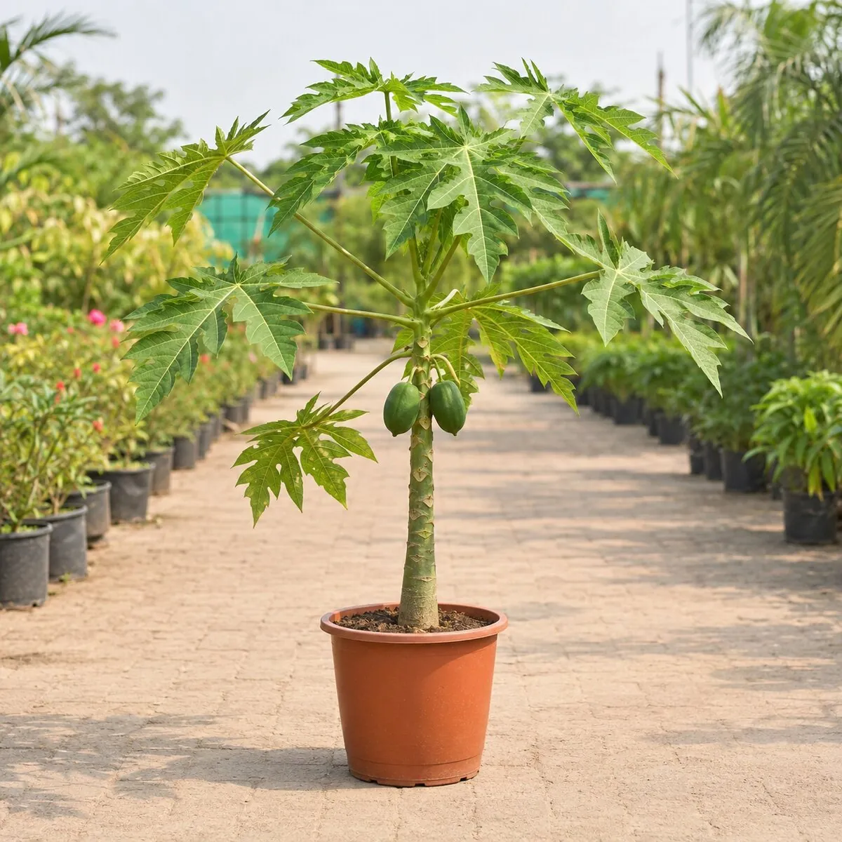 Papaya Plant photographed at a professional Lahore nursery
