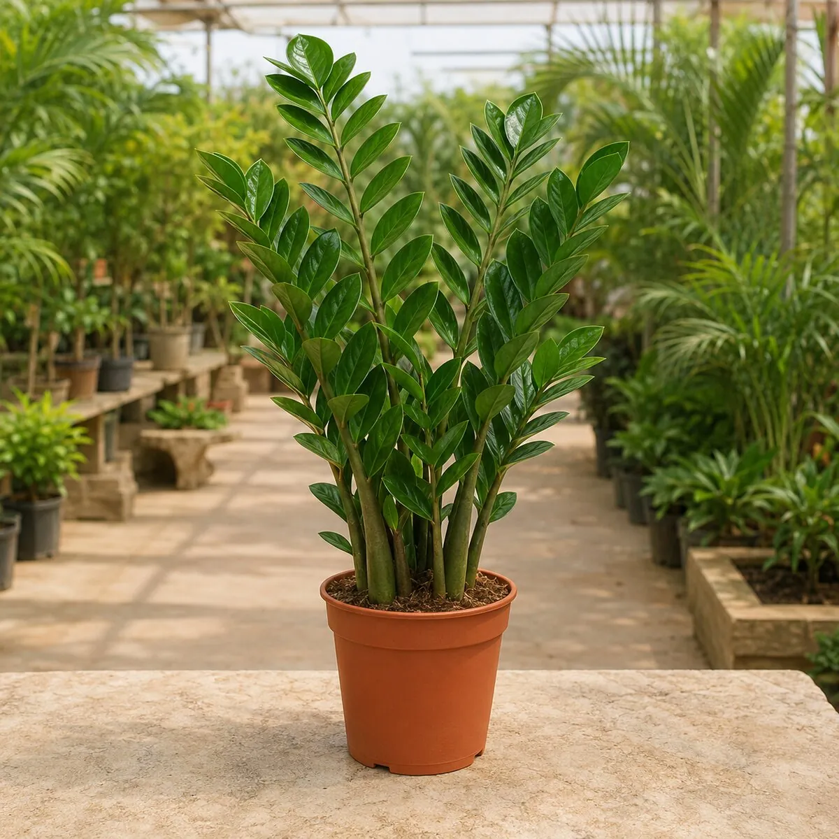 ZZ Plant healthy nursery plant photographed at a professional Lahore nursery