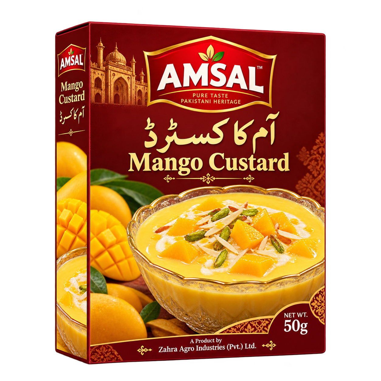 Amsal Mango Custard, 50g box