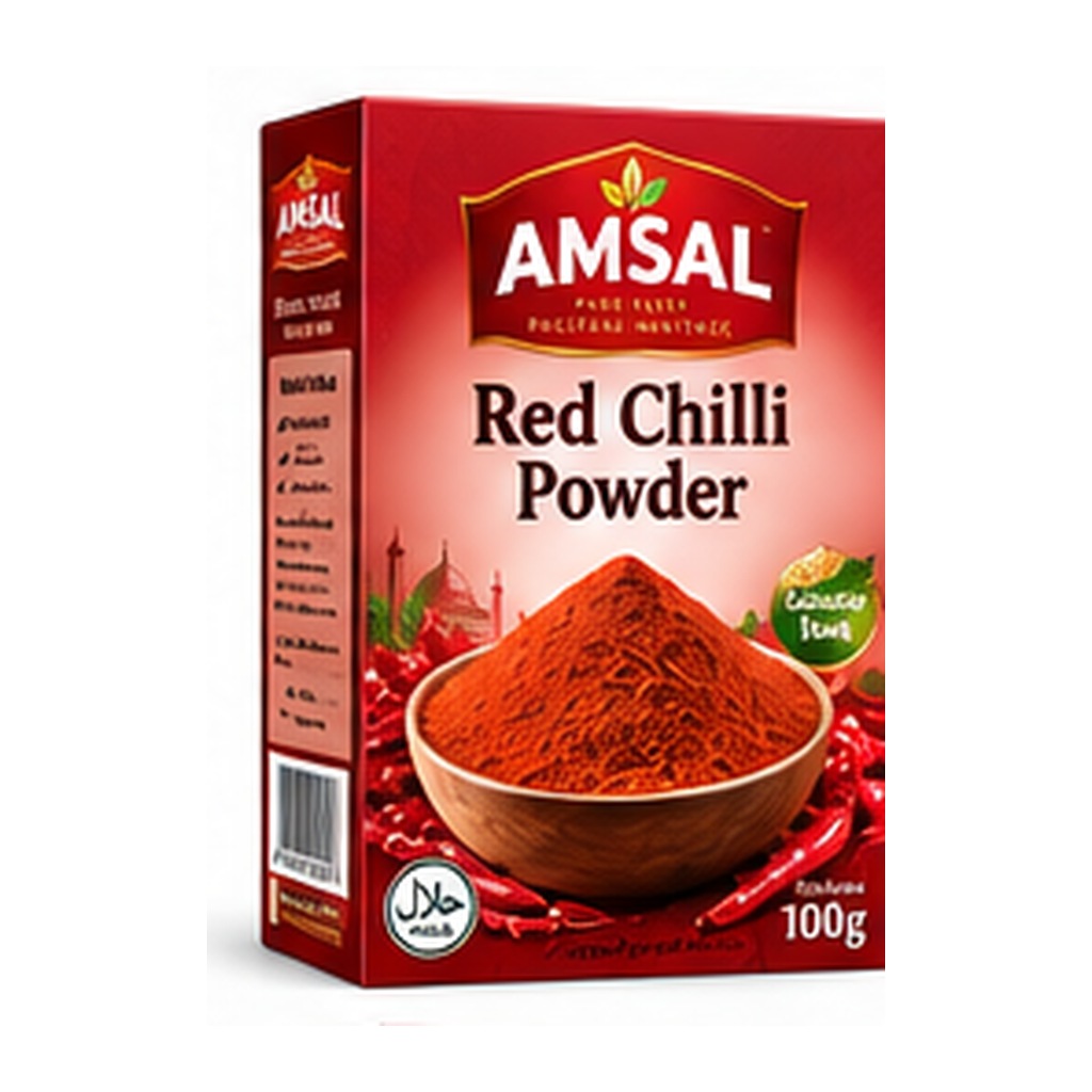 Amsal Red Chilli Powder catalogue pack artwork