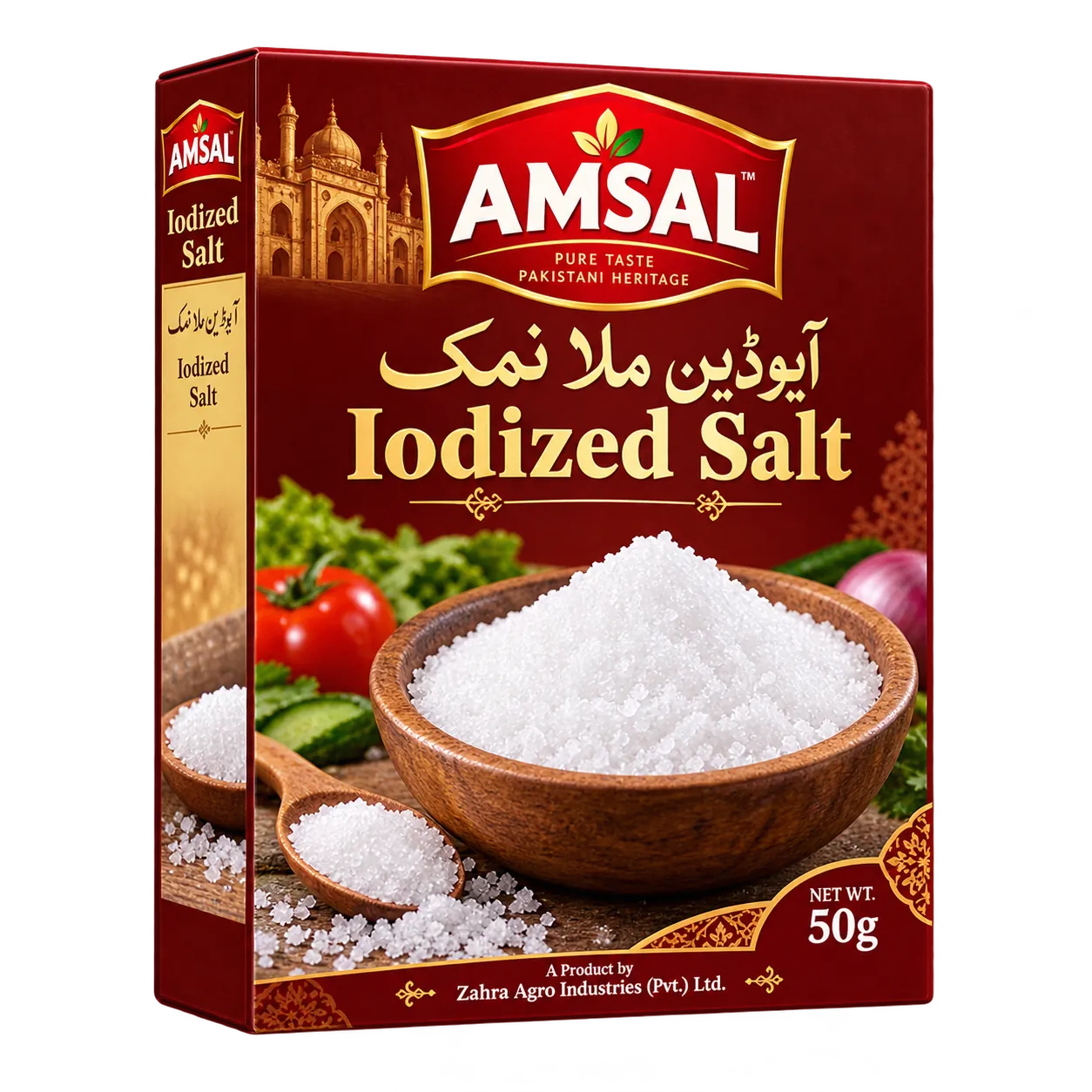 Amsal Iodized Salt packaging