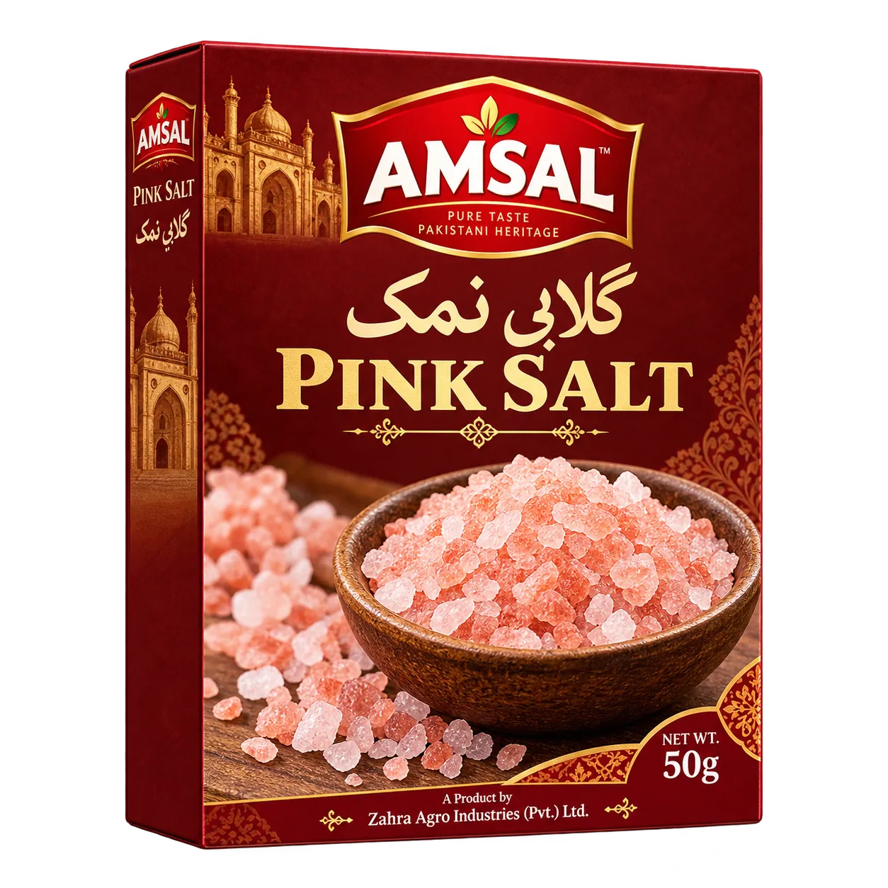 Amsal Pink Salt packaging
