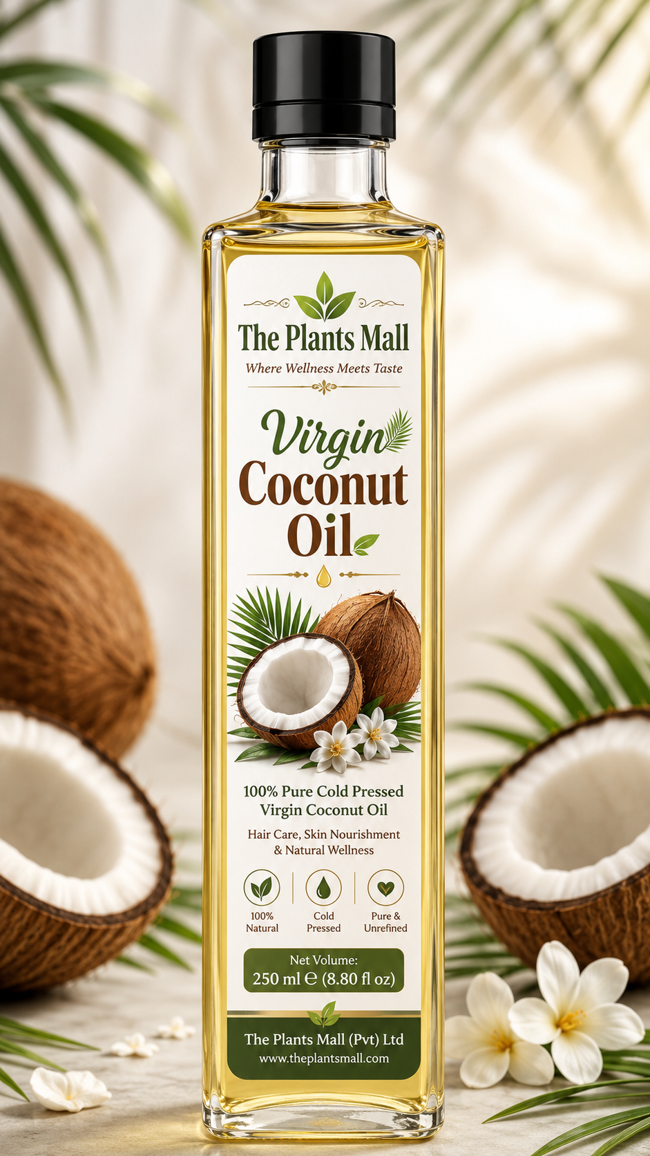 Extra Virgin Coconut Oil – 100% Pure Cold Pressed Natural Coconut Oil