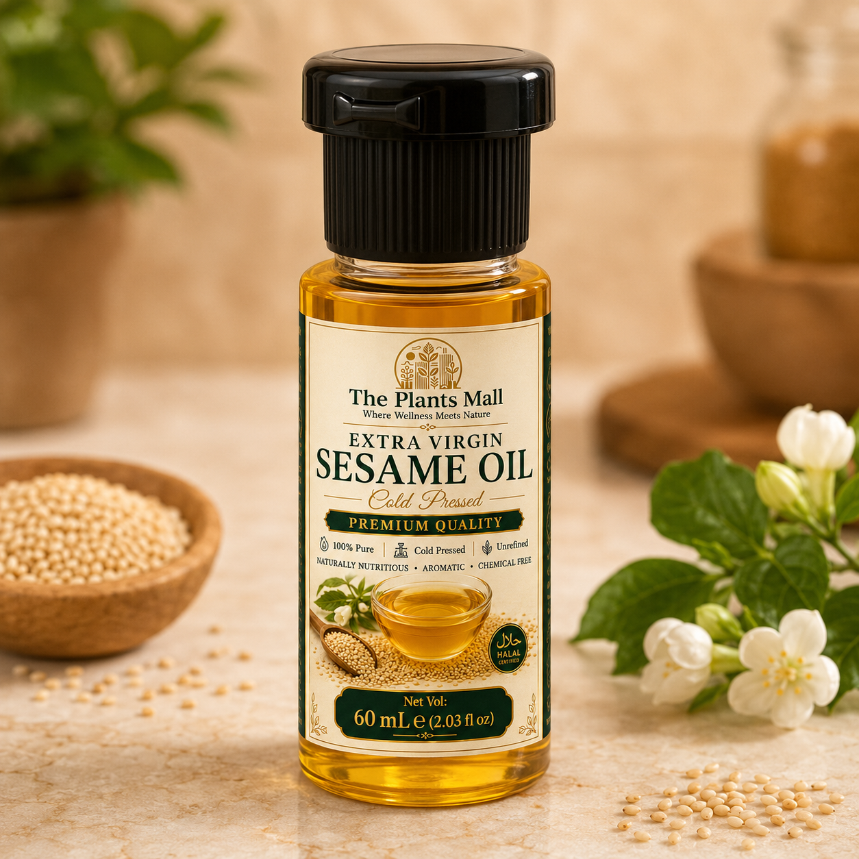Extra Virgin Sesame Oil – 100% Pure Cold Pressed (Til Oil) | Natural & Healthy Cooking Oil