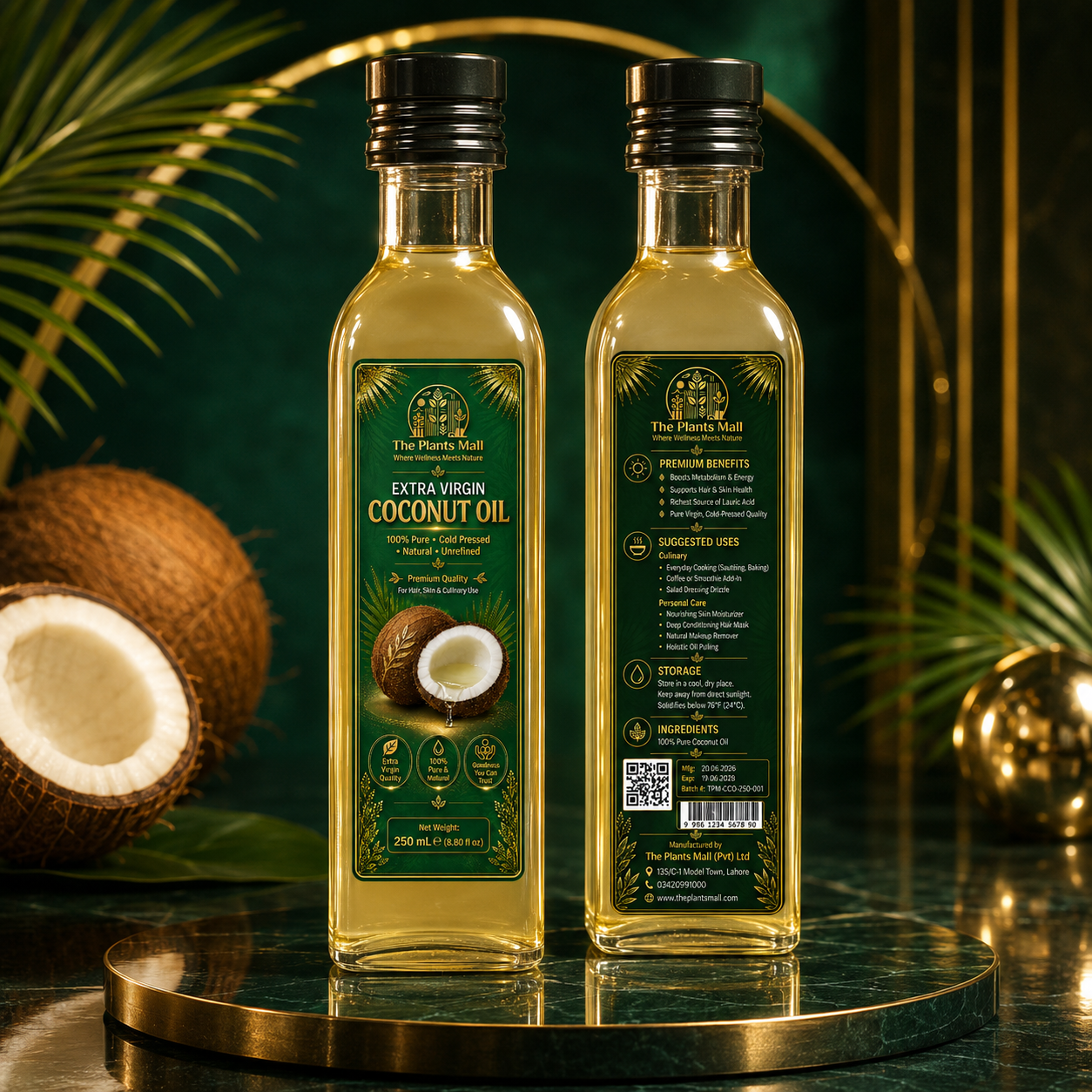 Extra Virgin Coconut Oil – 100% Pure Cold Pressed Natural Coconut Oil