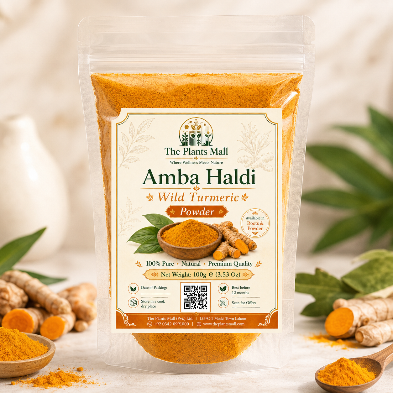 Amba Haldi Powder | Pure Wild Organic Turmeric Powder for Skin, Face Pack, Cooking & Wellness