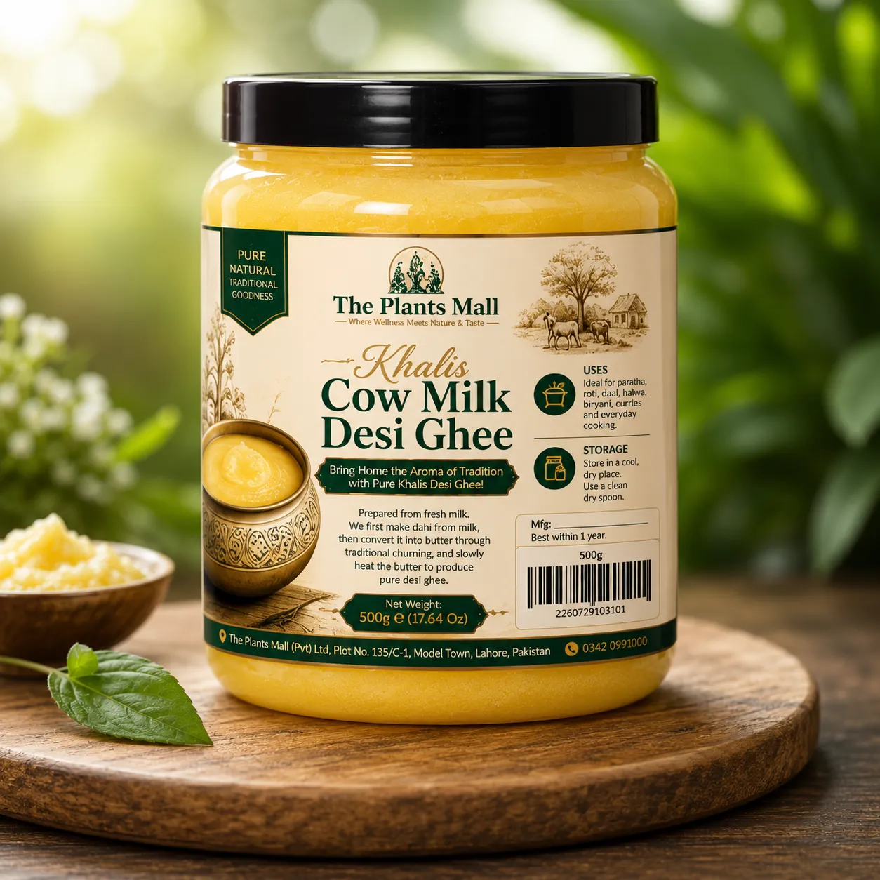 Traditionally churned pure cow milk desi ghee – Khalis Ghee made from fresh dahi butter