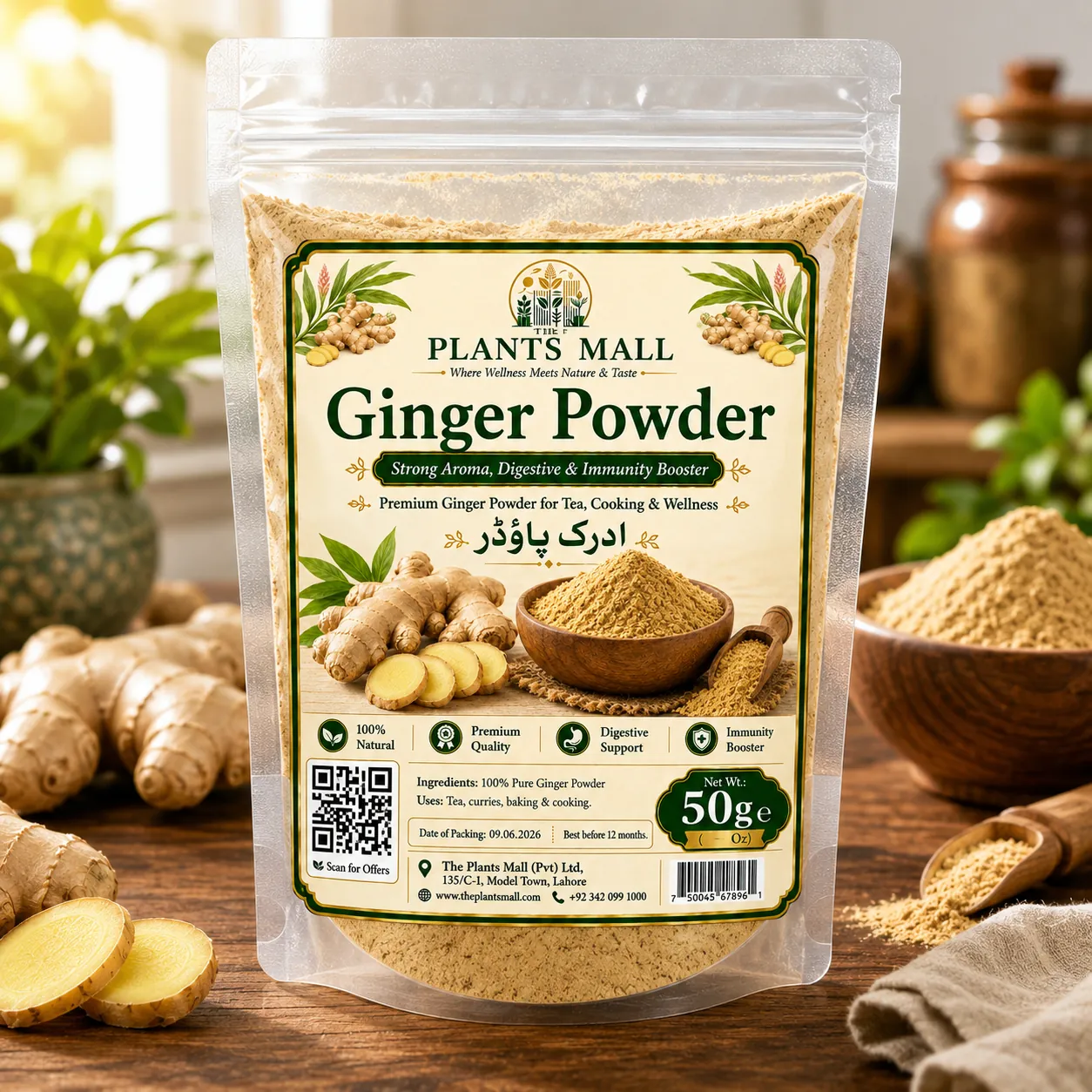 Ginger Powder  | Premium Adrak Powder | 100% Pure Raw Ground Ginger | Natural Dry Ginger Spice | Non-GMO | For Tea, Kahwa, Cooking, Baking & Herbal Drinks