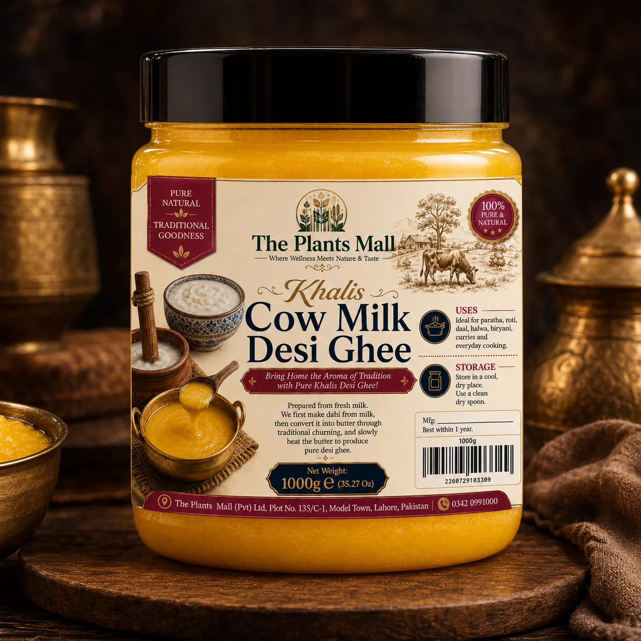 Cow Ghee | Khalis Cow Milk Desi Ghee | Traditionally Churned Pure Ghee | خالص گائے کے دودھ کا دیسی گھی