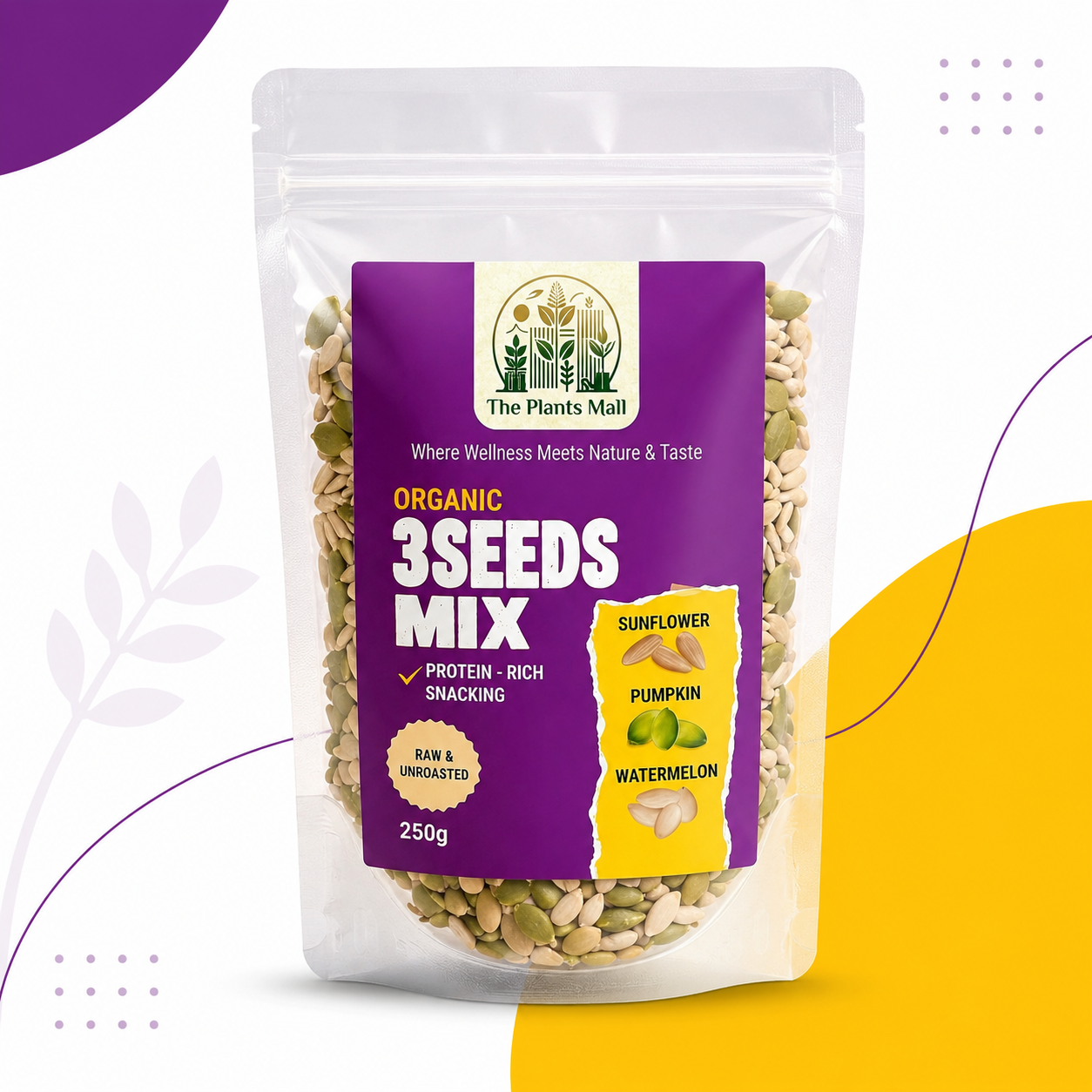 Close up of organic mixed seeds – crunchy, nutritious, rich in protein and fiber