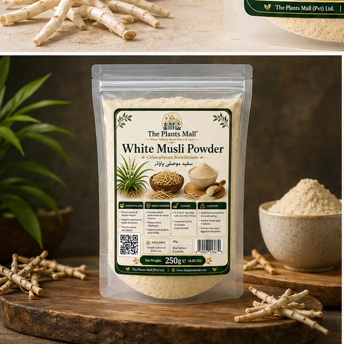 White Musli Powder Fresh Natural Herbal Product Pakistan