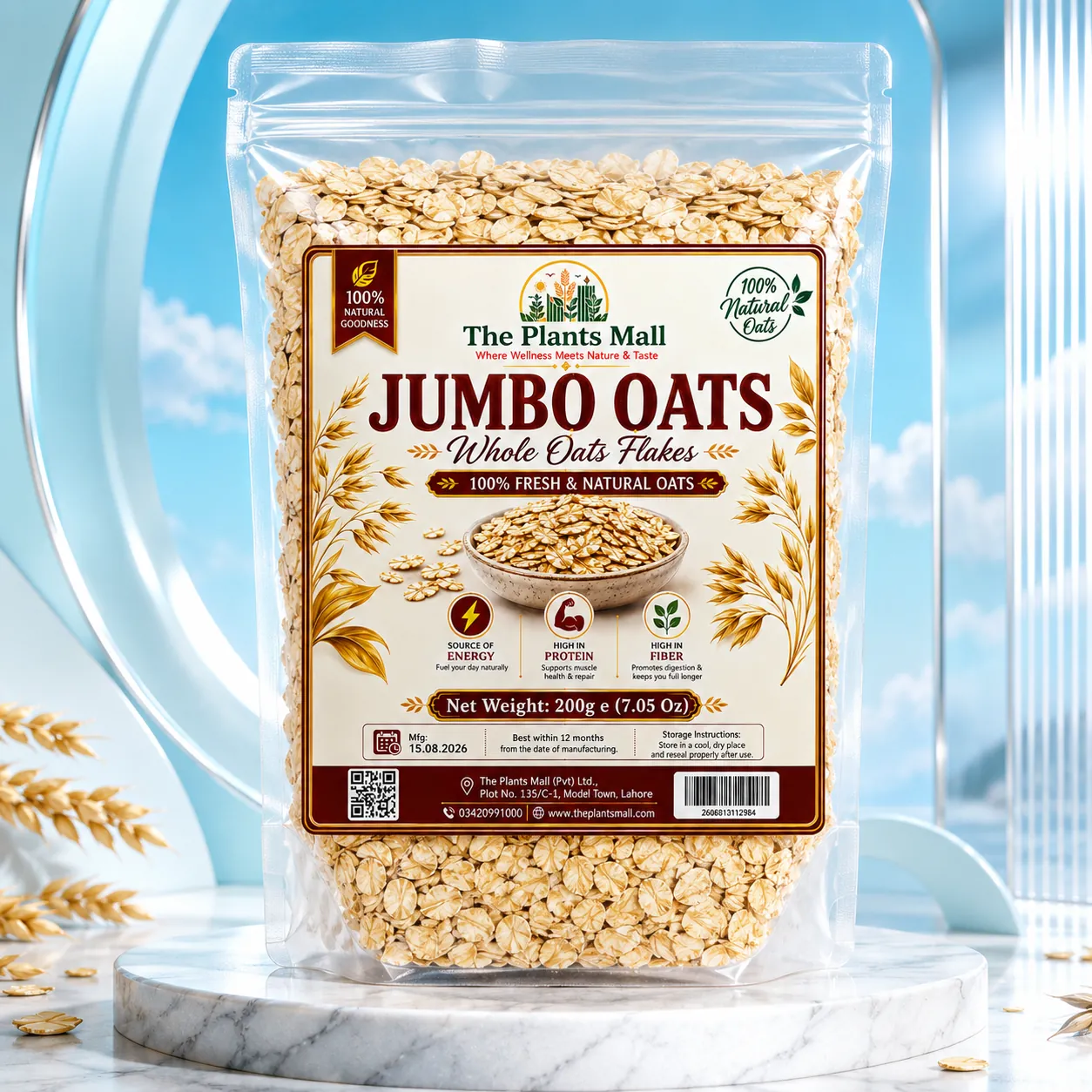 Natural Jumbo Oats for Healthy Breakfast and Oatmeal