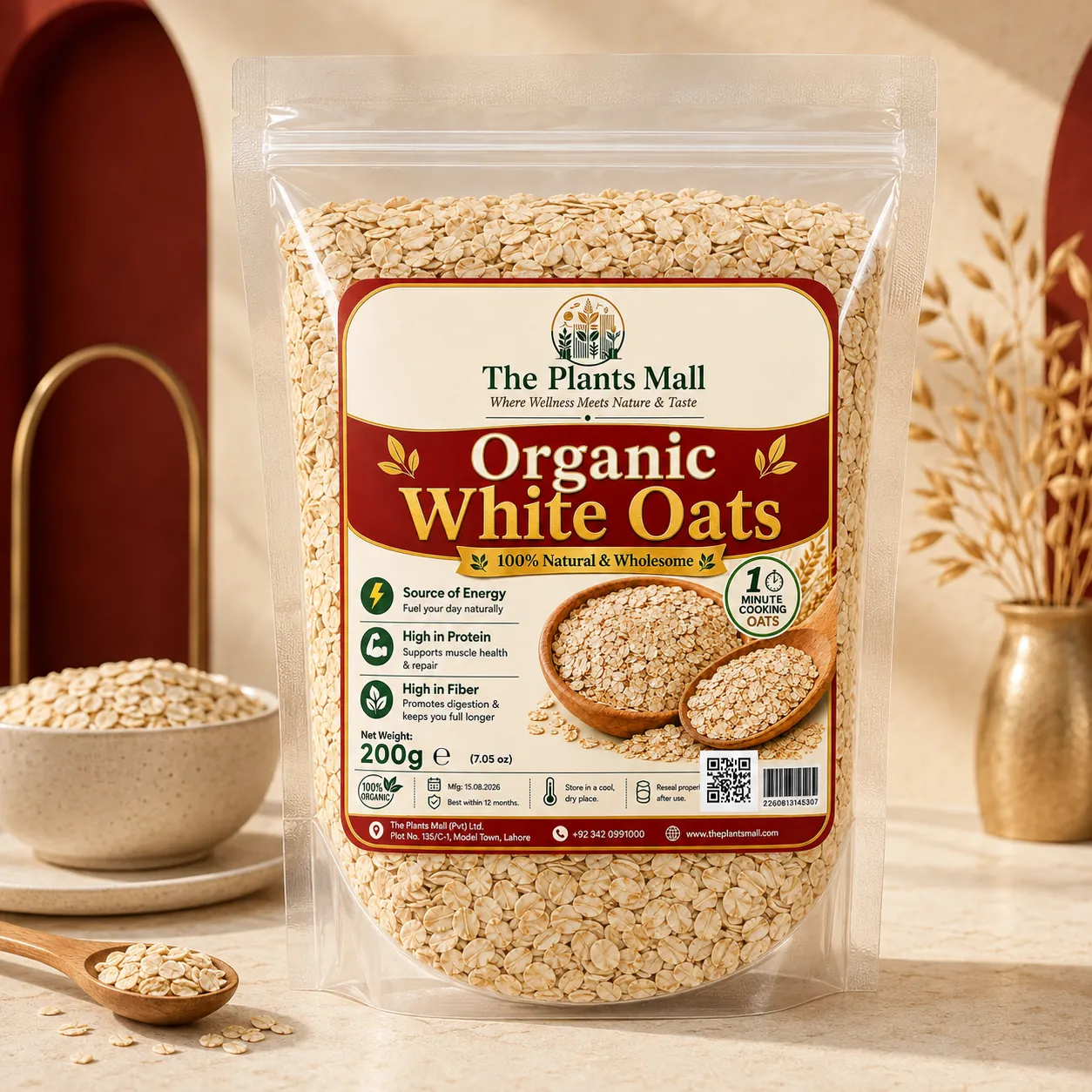 Organic White Oats for oatmeal cookies muffins granola and oat bars