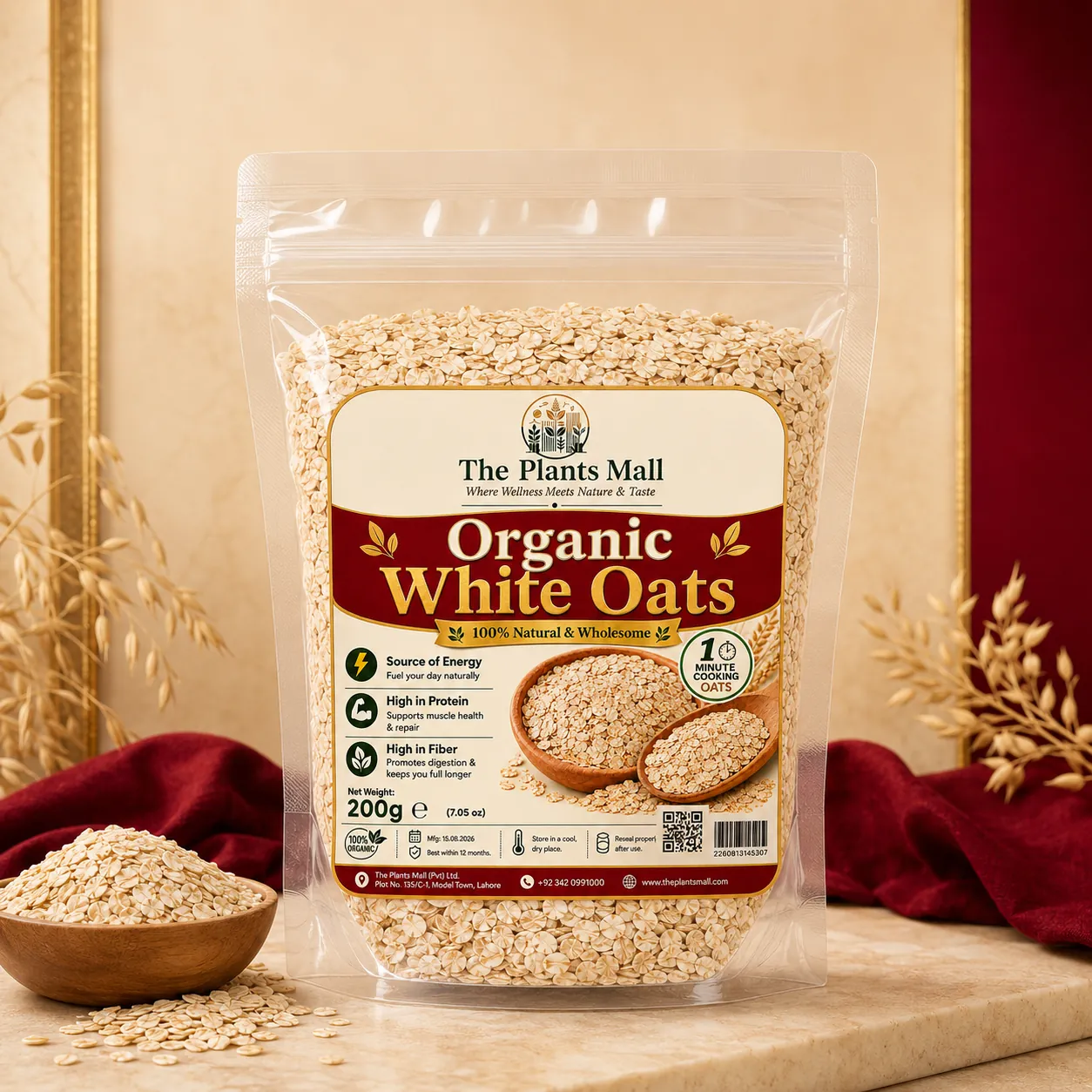Organic White Oats for oatmeal cookies muffins granola and oat bars