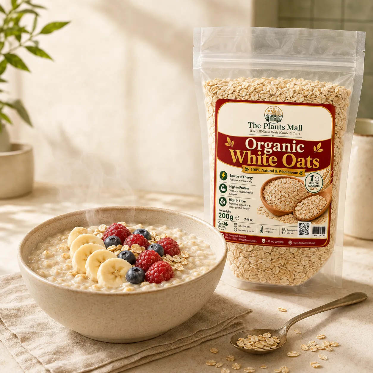 Organic White Oats quick breakfast oats for meal prep