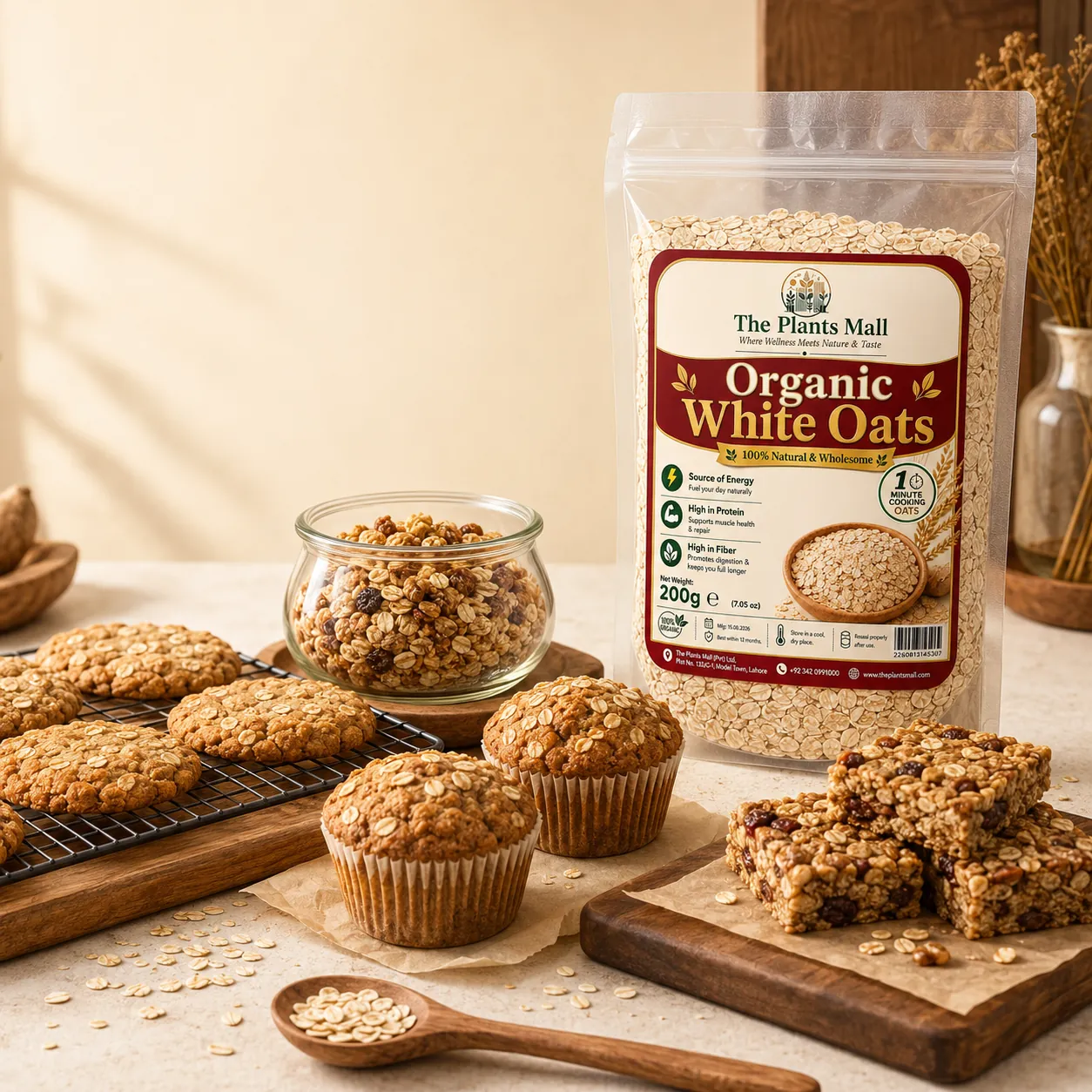 Organic White Oats for oatmeal cookies muffins granola and oat bars